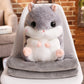 40cm 3 In 1 Plush Hamster Hand Warmer Stuffed Mouse Hamster with Blanket Plush Toys Soft Kids Dolls for Girl Birthday Xmas Gift