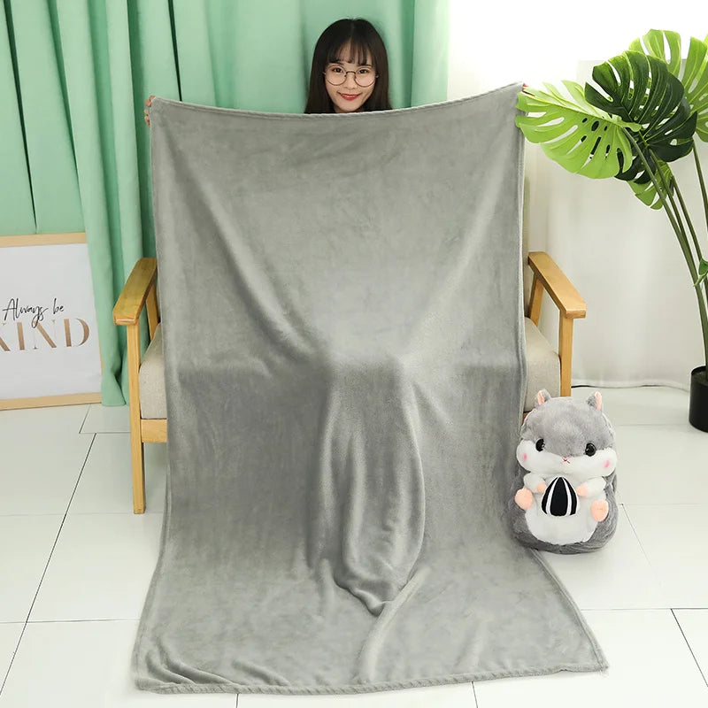 40cm 3 In 1 Plush Hamster Hand Warmer Stuffed Mouse Hamster with Blanket Plush Toys Soft Kids Dolls for Girl Birthday Xmas Gift