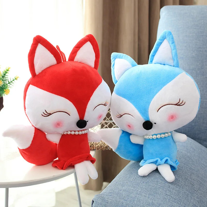 Cute fox stuffed plush toy girl lovely little fox doll super soft fox pillow baby sleeping birthday gift 2 color