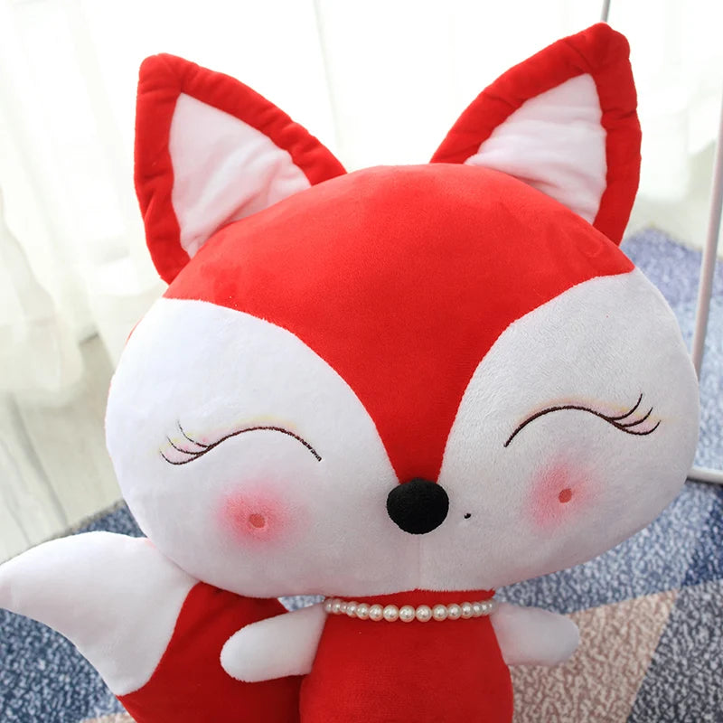 Cute fox stuffed plush toy girl lovely little fox doll super soft fox pillow baby sleeping birthday gift 2 color