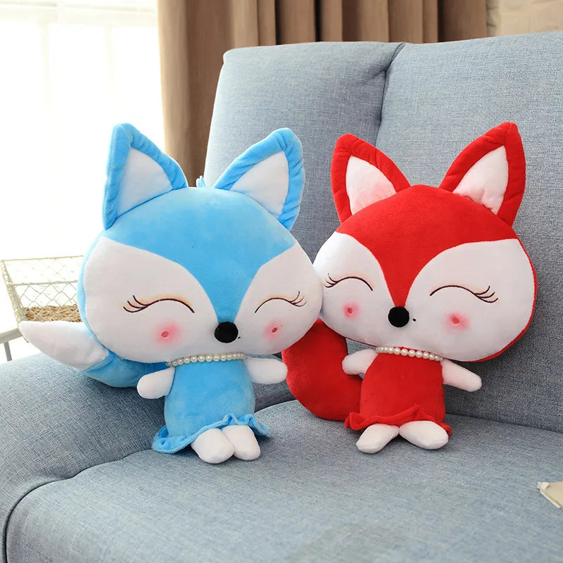 Cute fox stuffed plush toy girl lovely little fox doll super soft fox pillow baby sleeping birthday gift 2 color