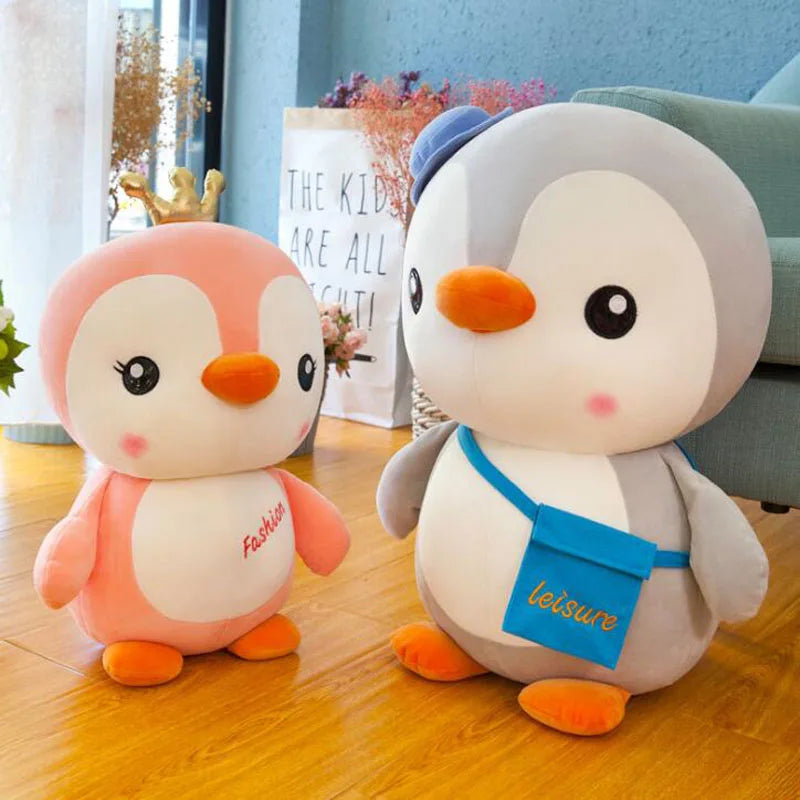Creative Stuffed Animal Disguise Penguin Plush Toy Doll Headphone Crown Penguin Doll Cute Couple Doll Girl Children Holiday Gift