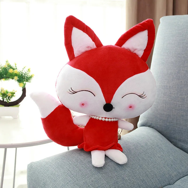 Cute fox stuffed plush toy girl lovely little fox doll super soft fox pillow baby sleeping birthday gift 2 color