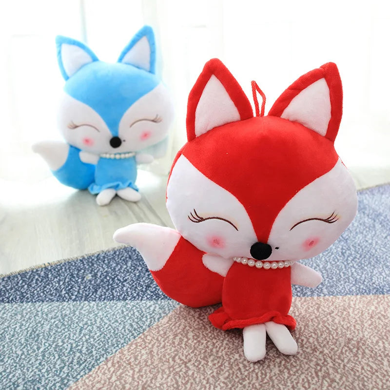 Cute fox stuffed plush toy girl lovely little fox doll super soft fox pillow baby sleeping birthday gift 2 color