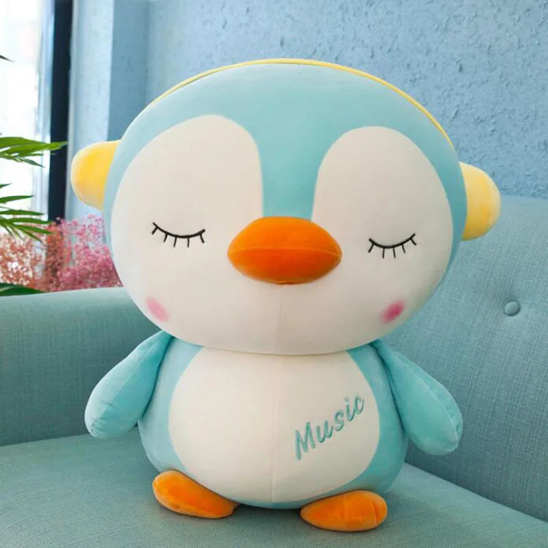 Creative Stuffed Animal Disguise Penguin Plush Toy Doll Headphone Crown Penguin Doll Cute Couple Doll Girl Children Holiday Gift