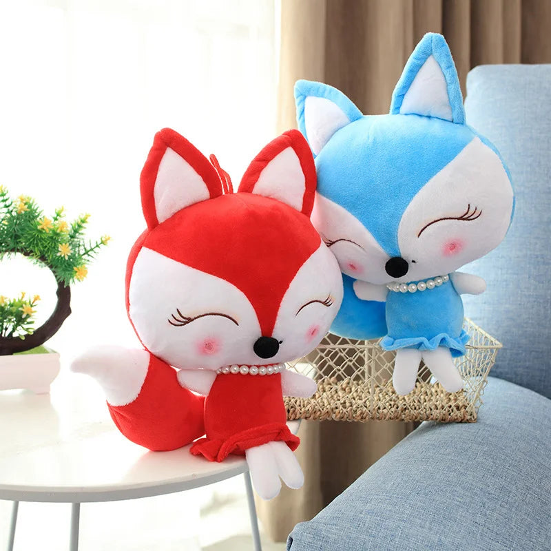 Cute fox stuffed plush toy girl lovely little fox doll super soft fox pillow baby sleeping birthday gift 2 color