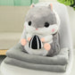 40cm 3 In 1 Plush Hamster Hand Warmer Stuffed Mouse Hamster with Blanket Plush Toys Soft Kids Dolls for Girl Birthday Xmas Gift