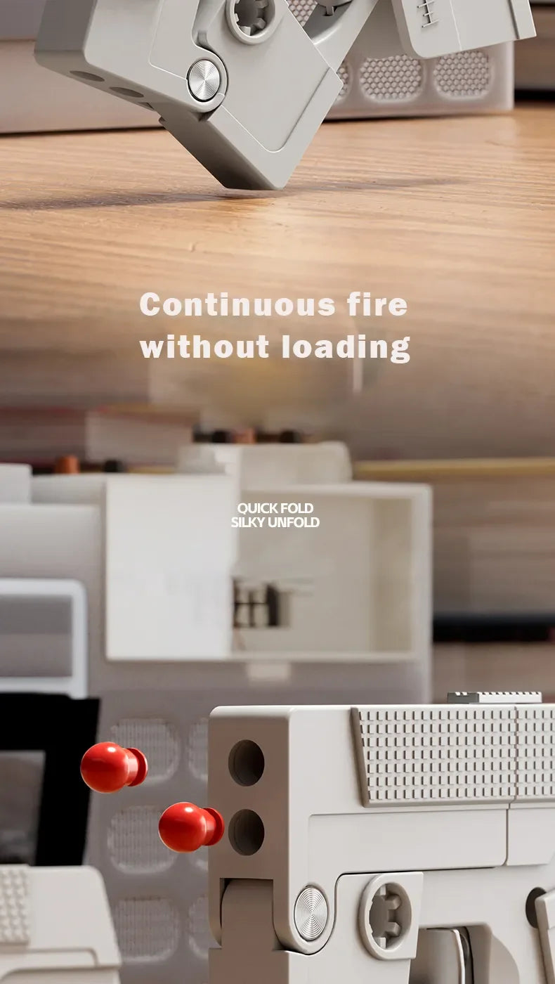 2023 Tapes Folding Gun Creative Deformation Folding Toy Gun Play Cool Automatic Pop Up Soft bullet launcher Gift for Kids Adult