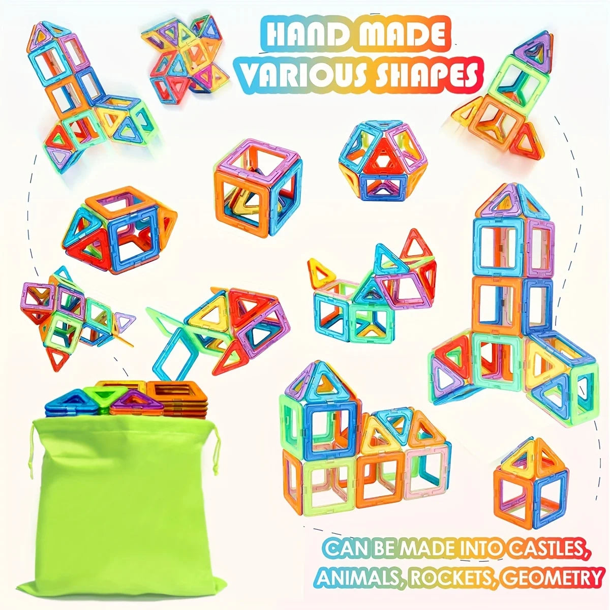 Magnetic Magnetic Toys for Boys Girls Magnetic Blocks Building Set for Toddlers Educational Toys Kids DIY Montessori Gifts