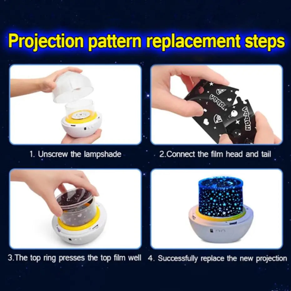 Star Projector 6 OceanWave Patterns Water Light Projector For Bedroom Home  Nebula starry light Wedding Christmas Decor lights