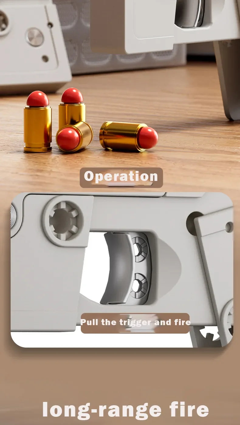 2023 Tapes Folding Gun Creative Deformation Folding Toy Gun Play Cool Automatic Pop Up Soft bullet launcher Gift for Kids Adult