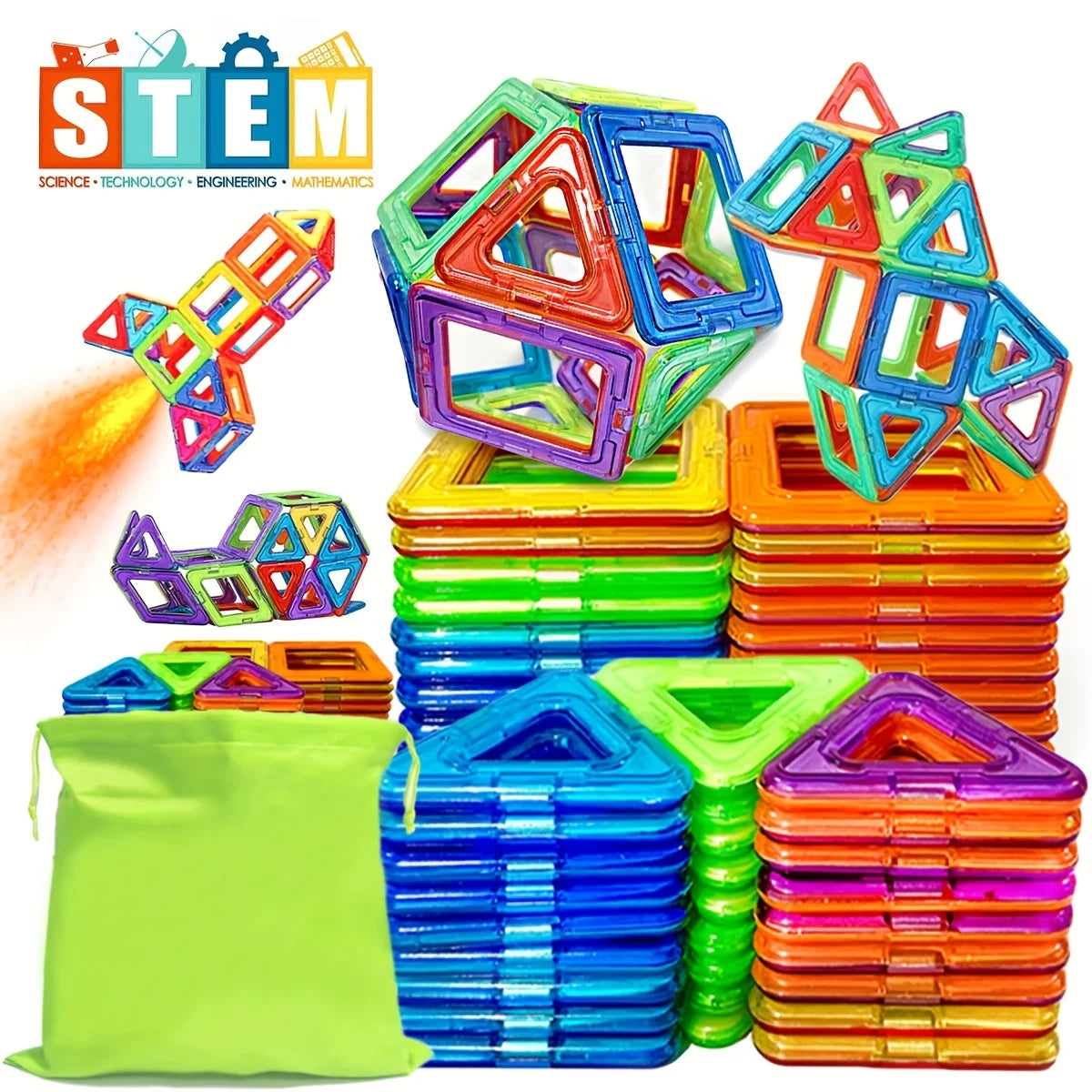 Magnetic Magnetic Toys for Boys Girls Magnetic Blocks Building Set for Toddlers Educational Toys Kids DIY Montessori Gifts