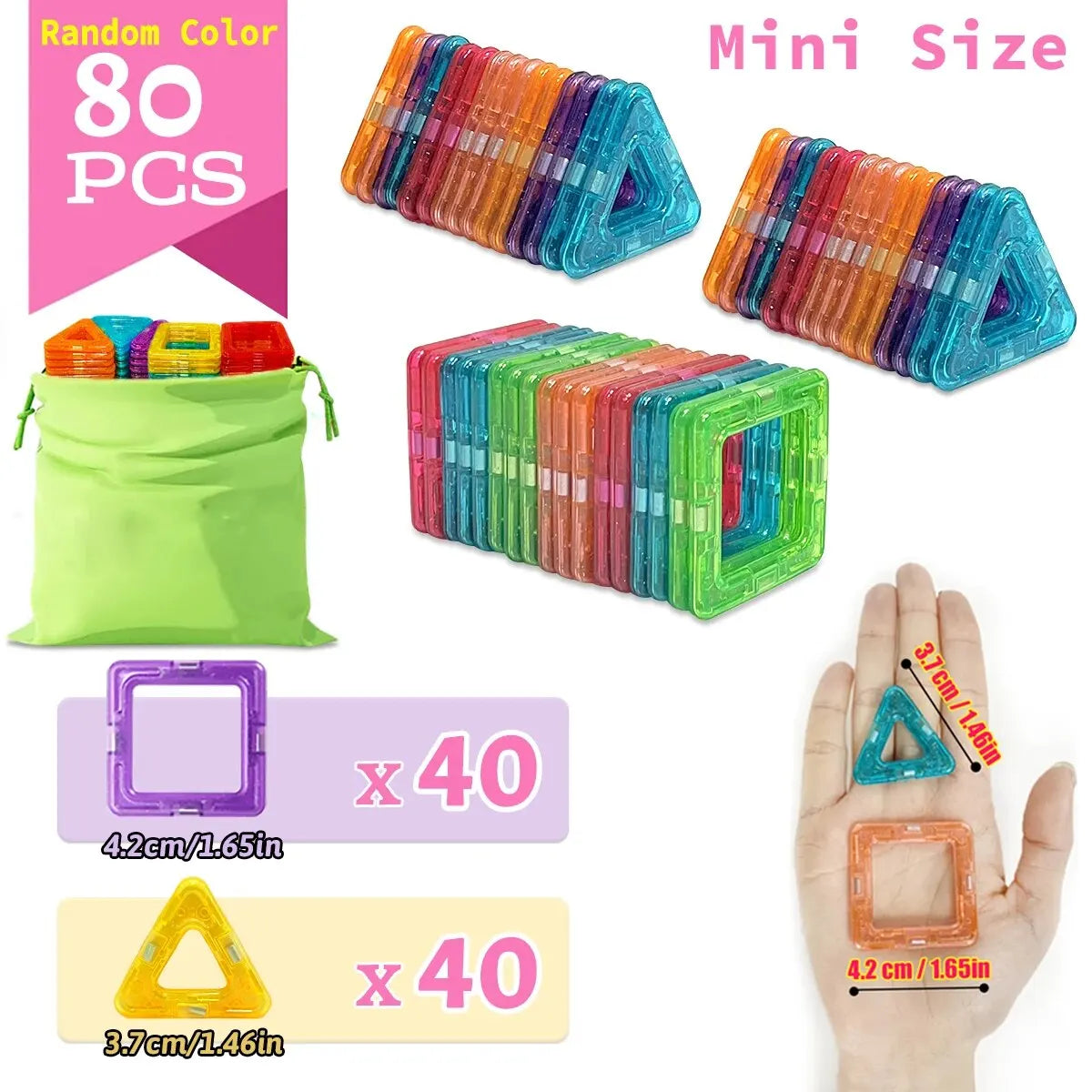 Magnetic Magnetic Toys for Boys Girls Magnetic Blocks Building Set for Toddlers Educational Toys Kids DIY Montessori Gifts