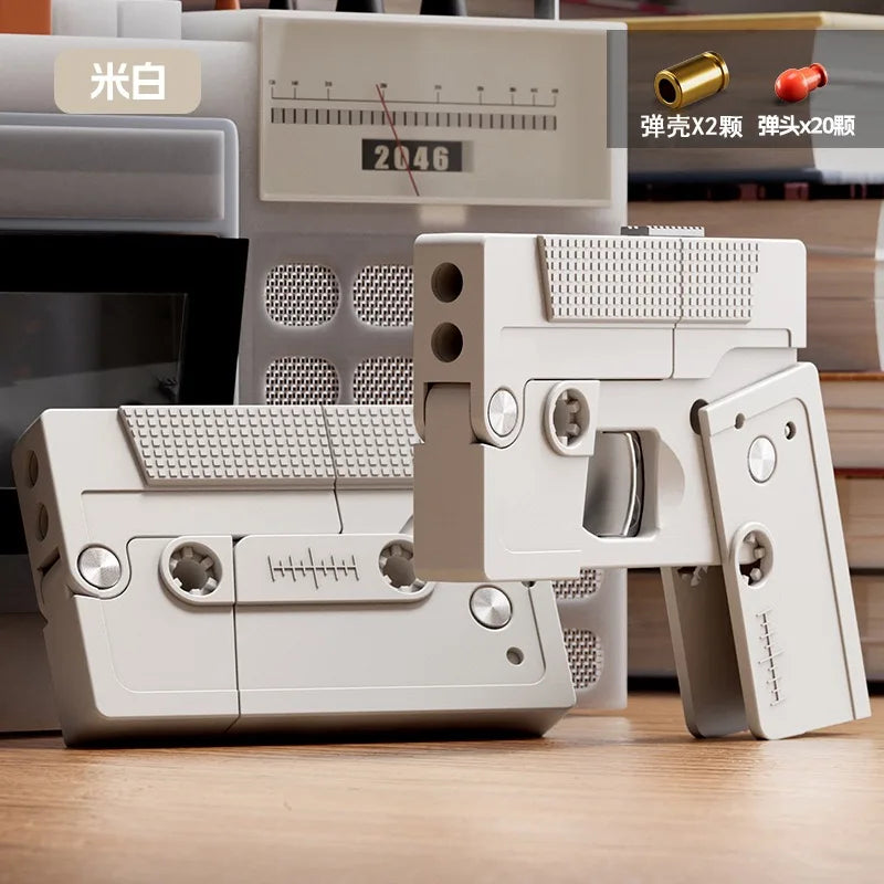 2023 Tapes Folding Gun Creative Deformation Folding Toy Gun Play Cool Automatic Pop Up Soft bullet launcher Gift for Kids Adult