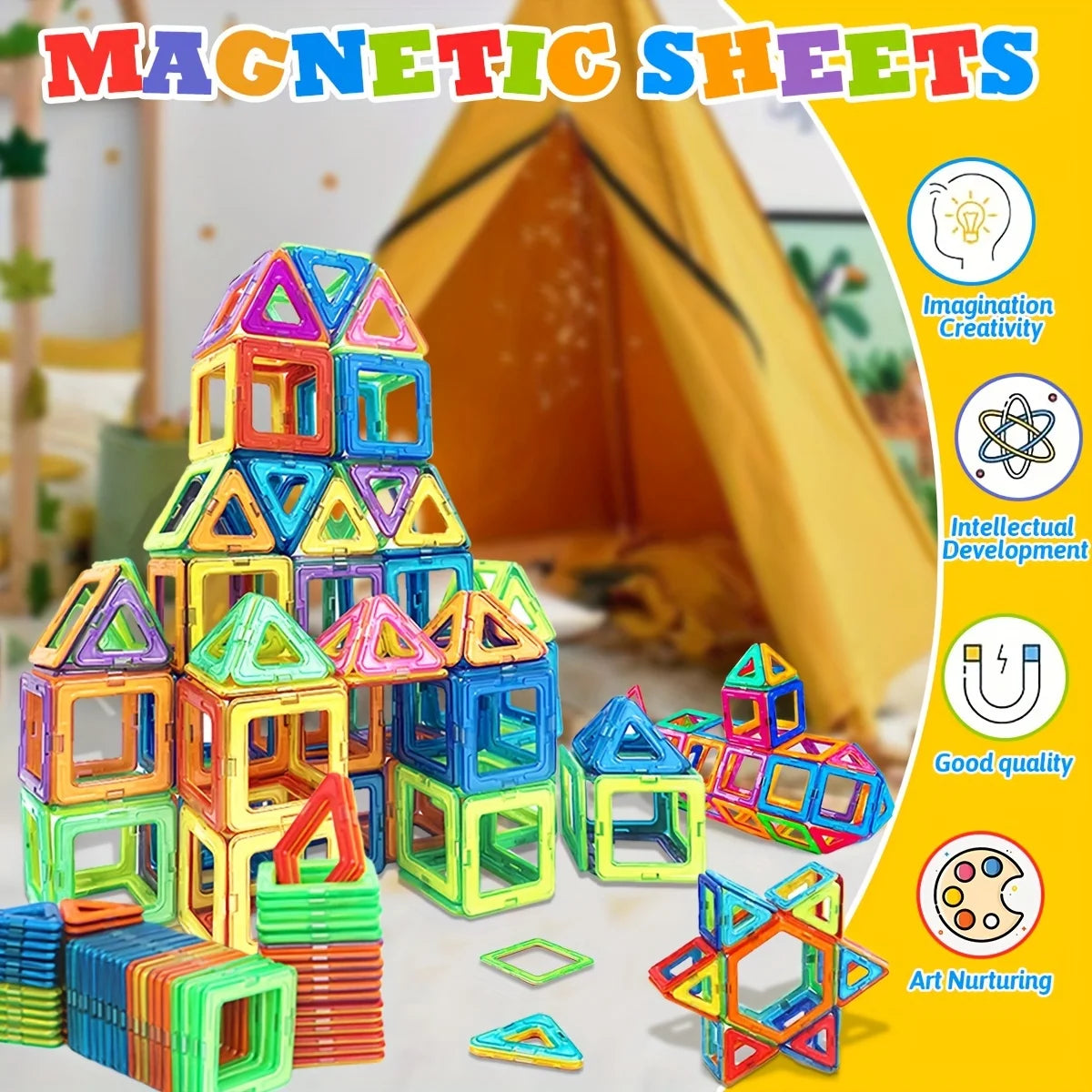 Magnetic Magnetic Toys for Boys Girls Magnetic Blocks Building Set for Toddlers Educational Toys Kids DIY Montessori Gifts