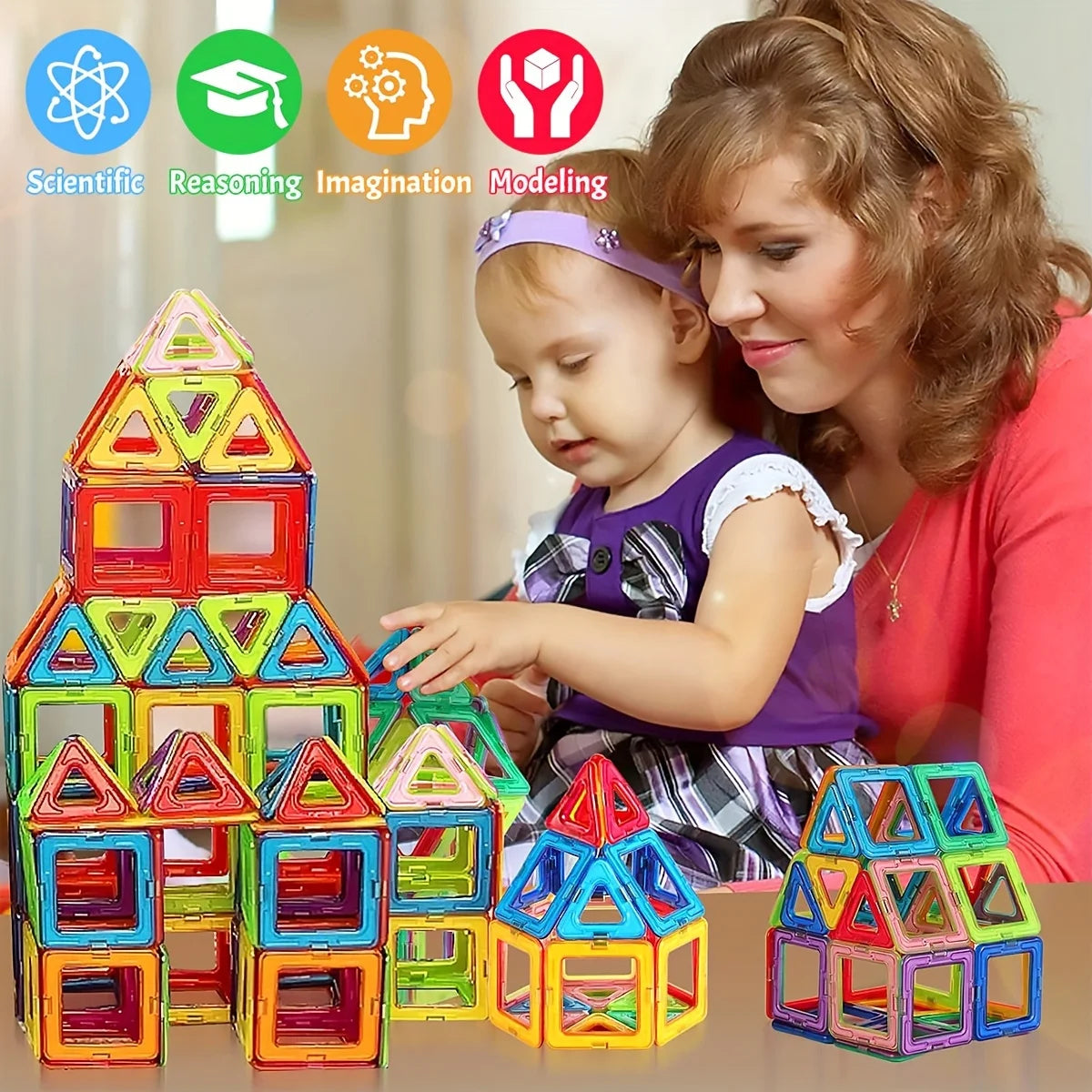 Magnetic Magnetic Toys for Boys Girls Magnetic Blocks Building Set for Toddlers Educational Toys Kids DIY Montessori Gifts