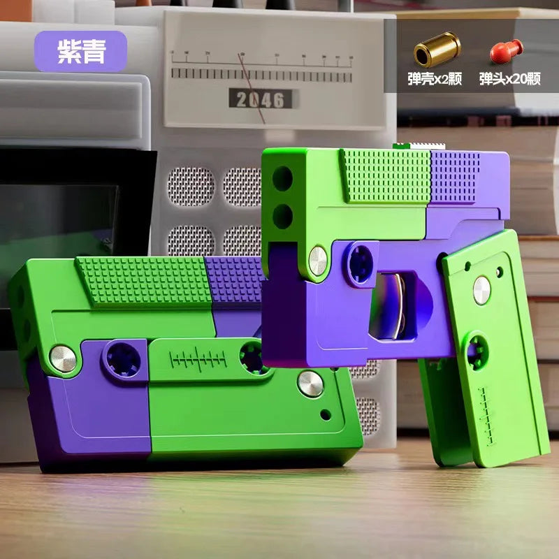 2023 Tapes Folding Gun Creative Deformation Folding Toy Gun Play Cool Automatic Pop Up Soft bullet launcher Gift for Kids Adult