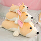 Nice 1pc 40cm-80cm Lying Corgi Dog Plush Toys Stuffed Cute Puppy Animal Doll Soft Long Sleep Pillow Cushion Kids Girls Gift