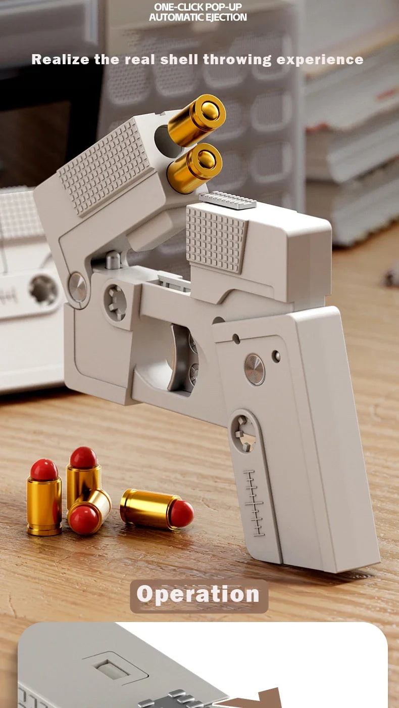 2023 Tapes Folding Gun Creative Deformation Folding Toy Gun Play Cool Automatic Pop Up Soft bullet launcher Gift for Kids Adult