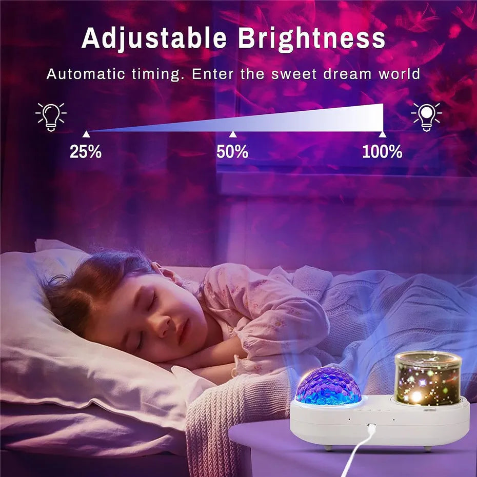 Star Projector 6 OceanWave Patterns Water Light Projector For Bedroom Home  Nebula starry light Wedding Christmas Decor lights
