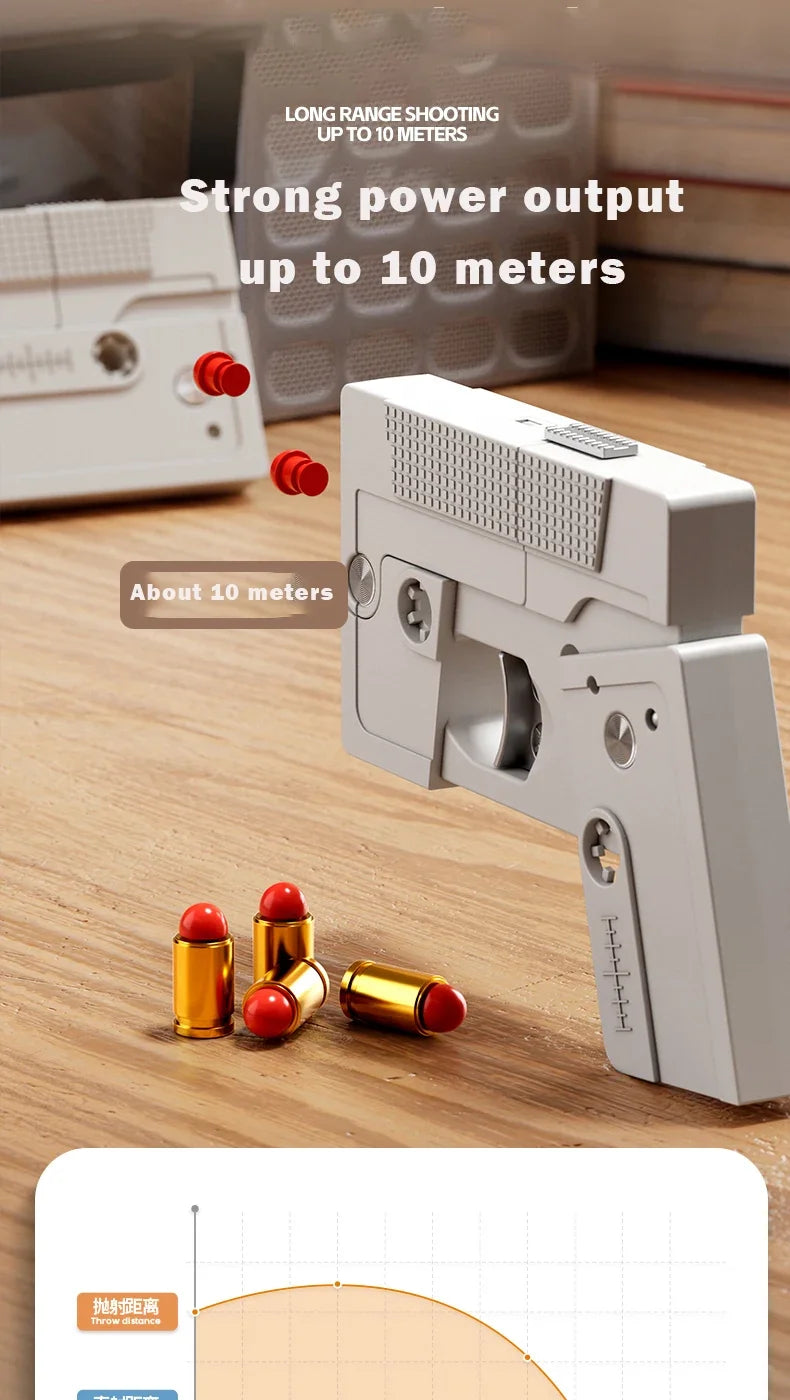 2023 Tapes Folding Gun Creative Deformation Folding Toy Gun Play Cool Automatic Pop Up Soft bullet launcher Gift for Kids Adult