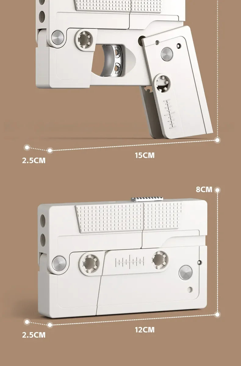2023 Tapes Folding Gun Creative Deformation Folding Toy Gun Play Cool Automatic Pop Up Soft bullet launcher Gift for Kids Adult